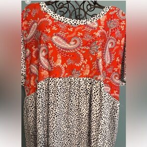 Paisley and Polka Dot Women's Top